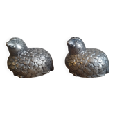 Silver-plated Quail Partridge salt and pepper shakers