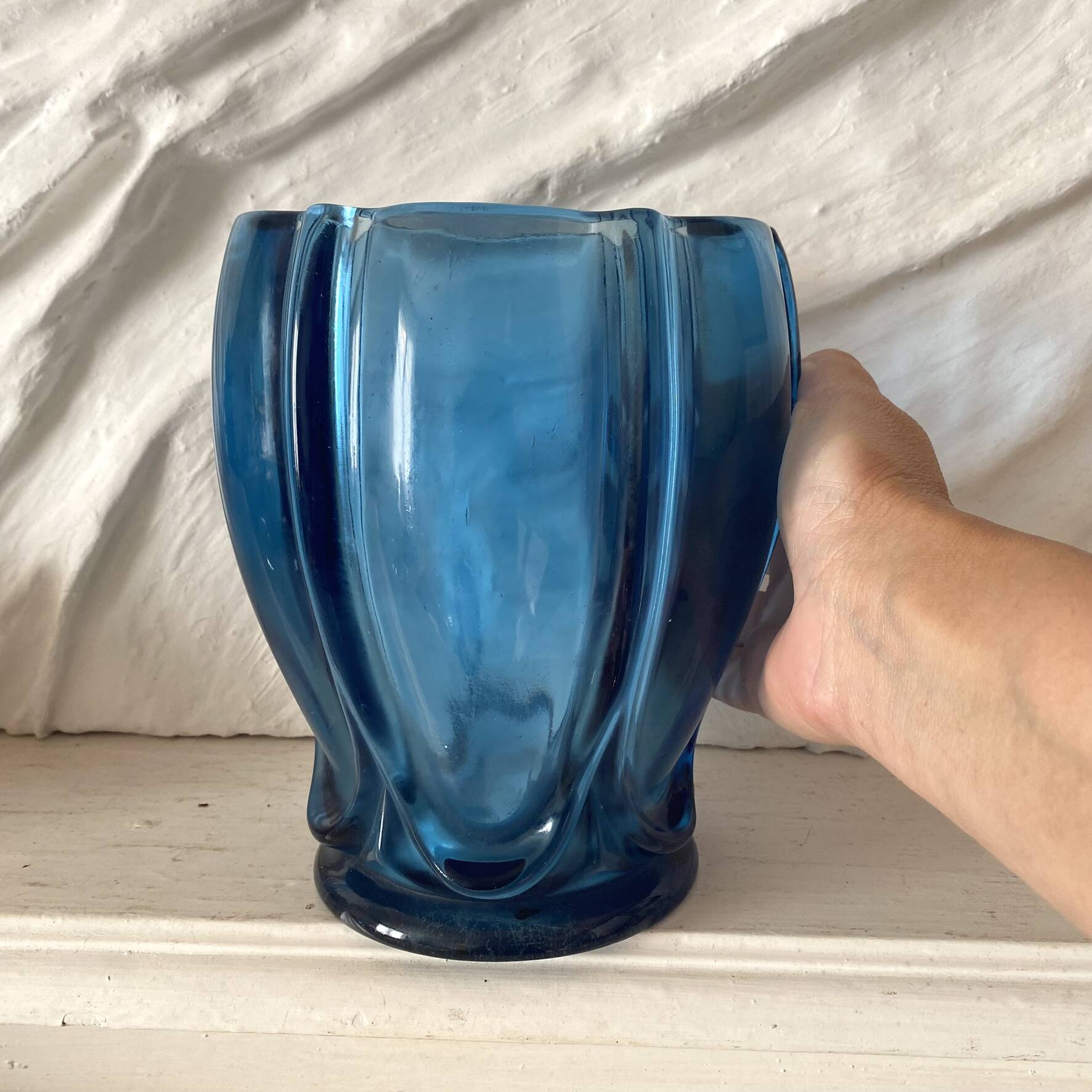 Antique tinted glass vase H20 cm