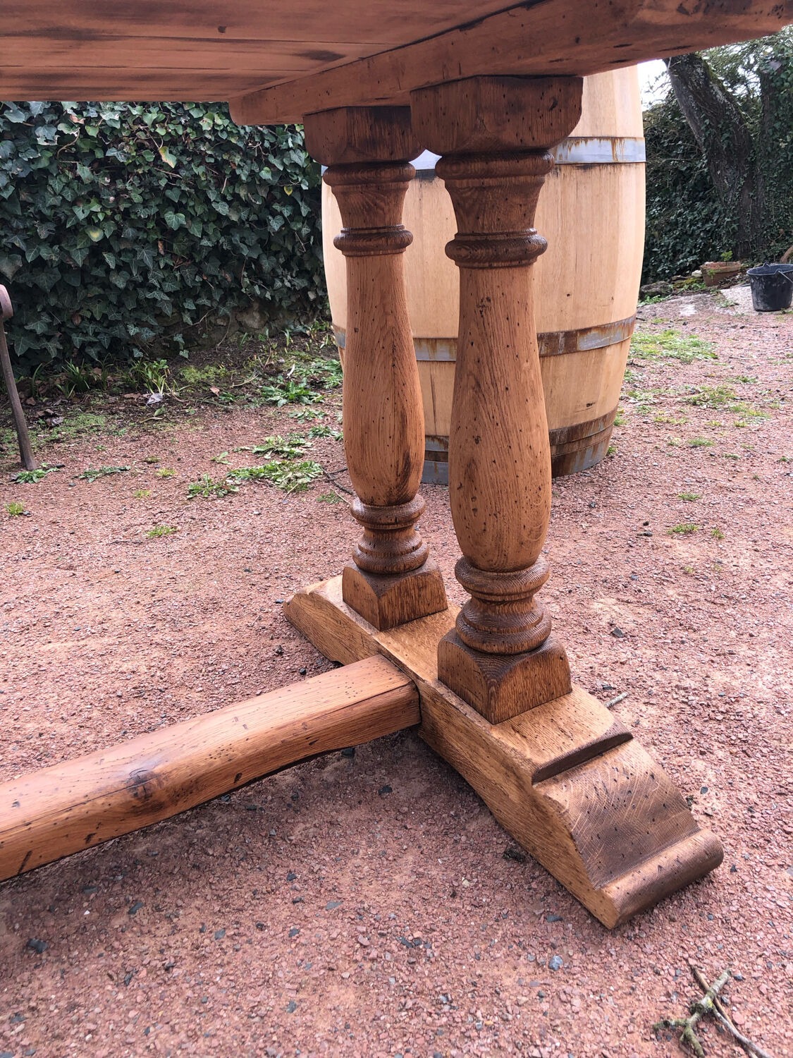Solid oak monastery table