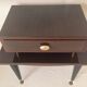 Varnished mahogany bedside table and brass 50s