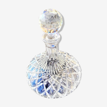 Decanter carafe with its crystal cap height 27 cm diameter 20 cm