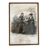 Old engraving titled Fashions of Paris framed