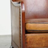 Fauteuil Art Déco en peau de mouton, unique, majestueux et confortable