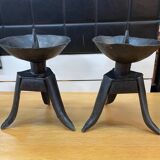 Pair of brutalist candlesticks
