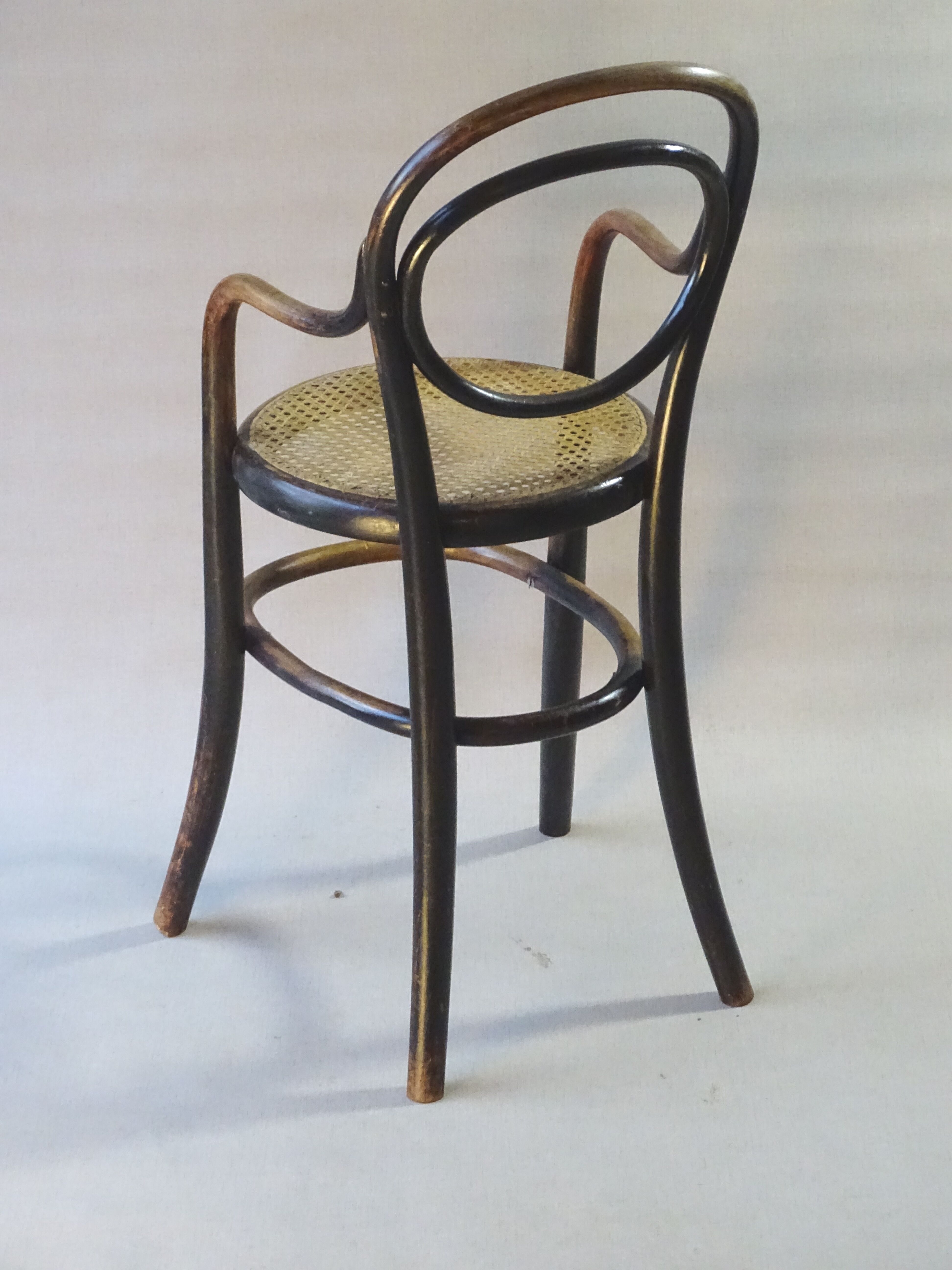 High baby chair, Thonet 1890, bistro, canned