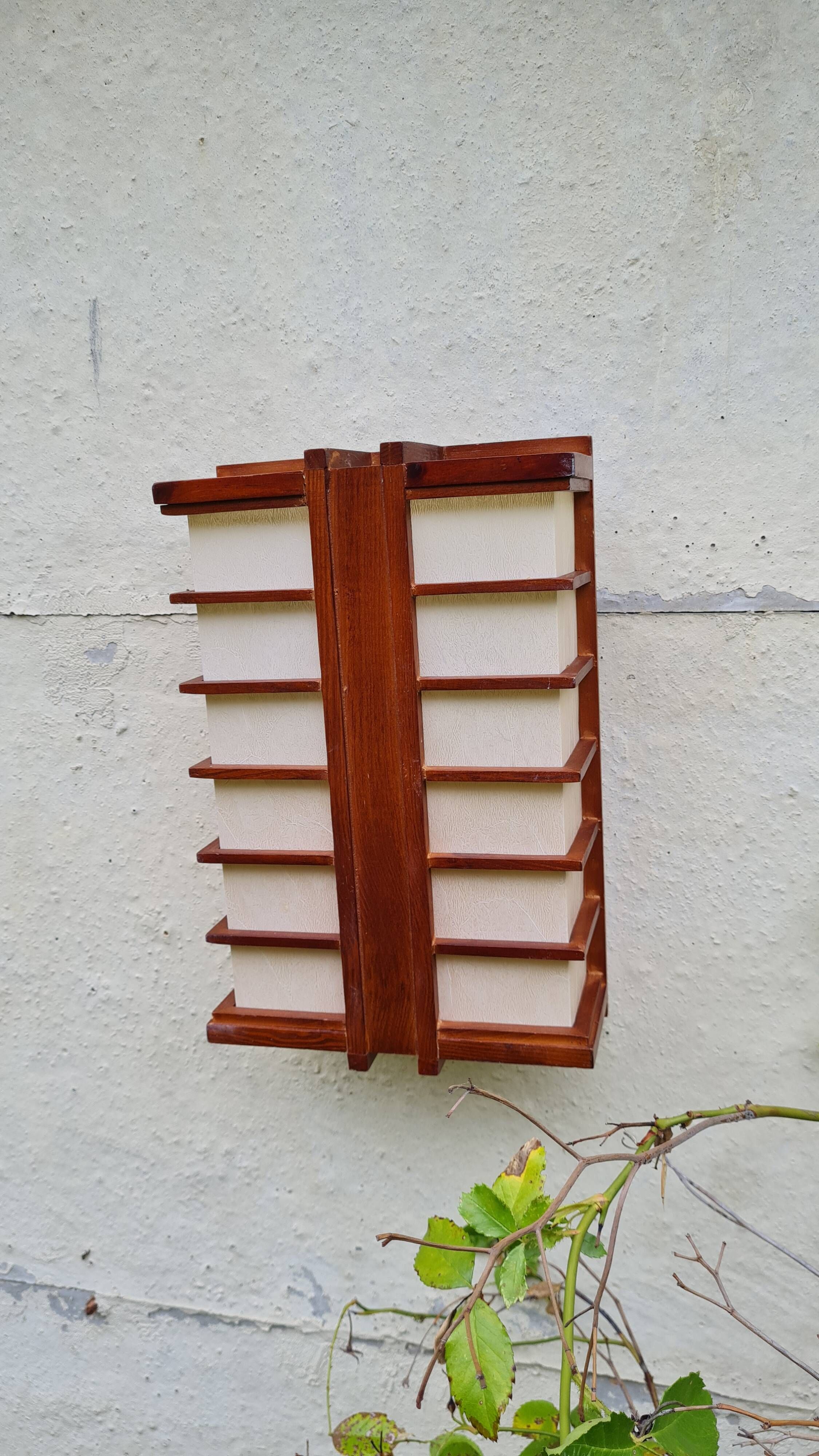 Vintage Asian style wooden wall lamp sold individually