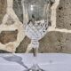 Set de 8 verres en verre sculpté