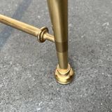 Mid-century Hollywood neoclassical brass and glass side or bedside tables attributed to Vereinigte Werkstätten, Germany, 1960s, set of 2.