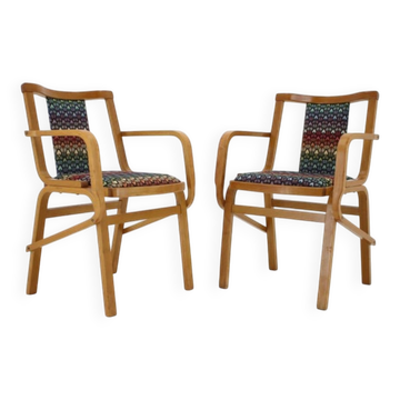 Set of Two Rare 1970s Czechoslovakian Bentwood Armchairs by TON in Colorful