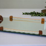 Art Deco cut glass mirror plateau