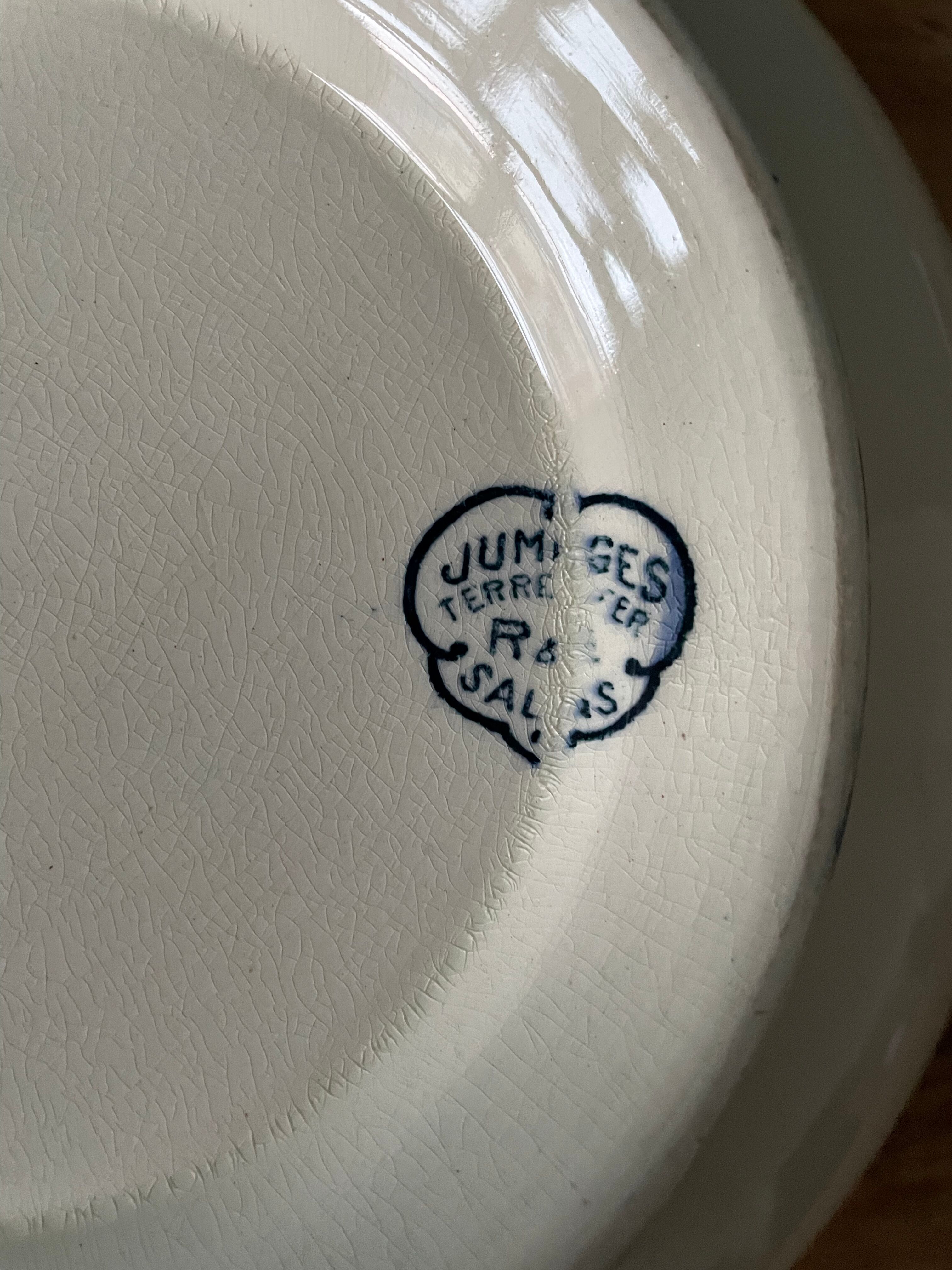 Old iron earth salad bowl R&A Salins, Jumièges model