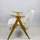 Pearl Boucle & Oak Armchair by Józef Chierowski, 1970s