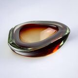 Vide poche Sommerso Marron par Seguso, verre de Murano, Italie, 1970