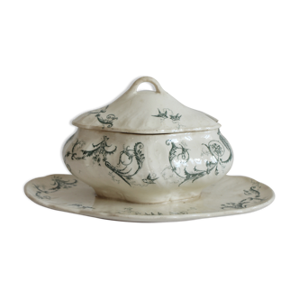 Saucière in iron earth "Rinceaux" Opaque of Gien