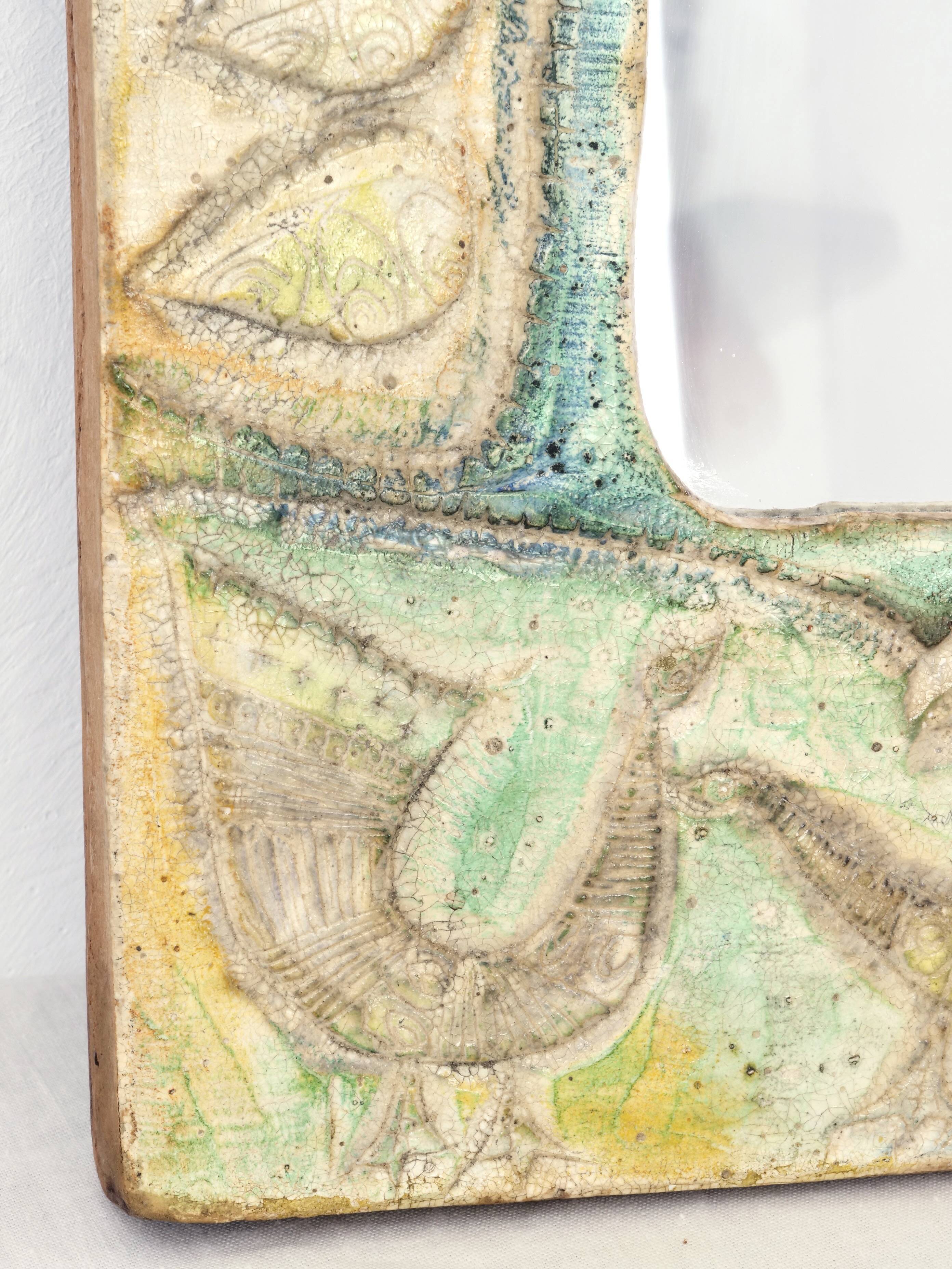 Decorative plaster mirror from the 70s