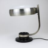 Oscar Torlasco black and nickel swivel desk lamp, Lumi Milano, Italy, 1960s.