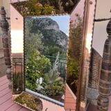 Beautiful coppered vintage Art Deco mirror, signed and dated