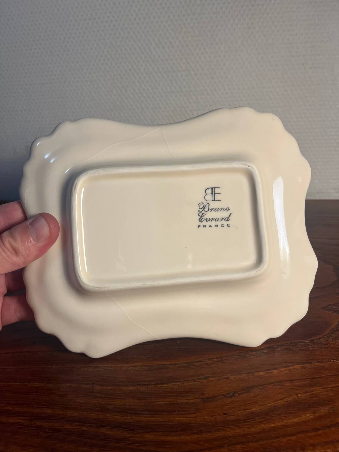 Bruno Evrard France crackle porcelain butter dish