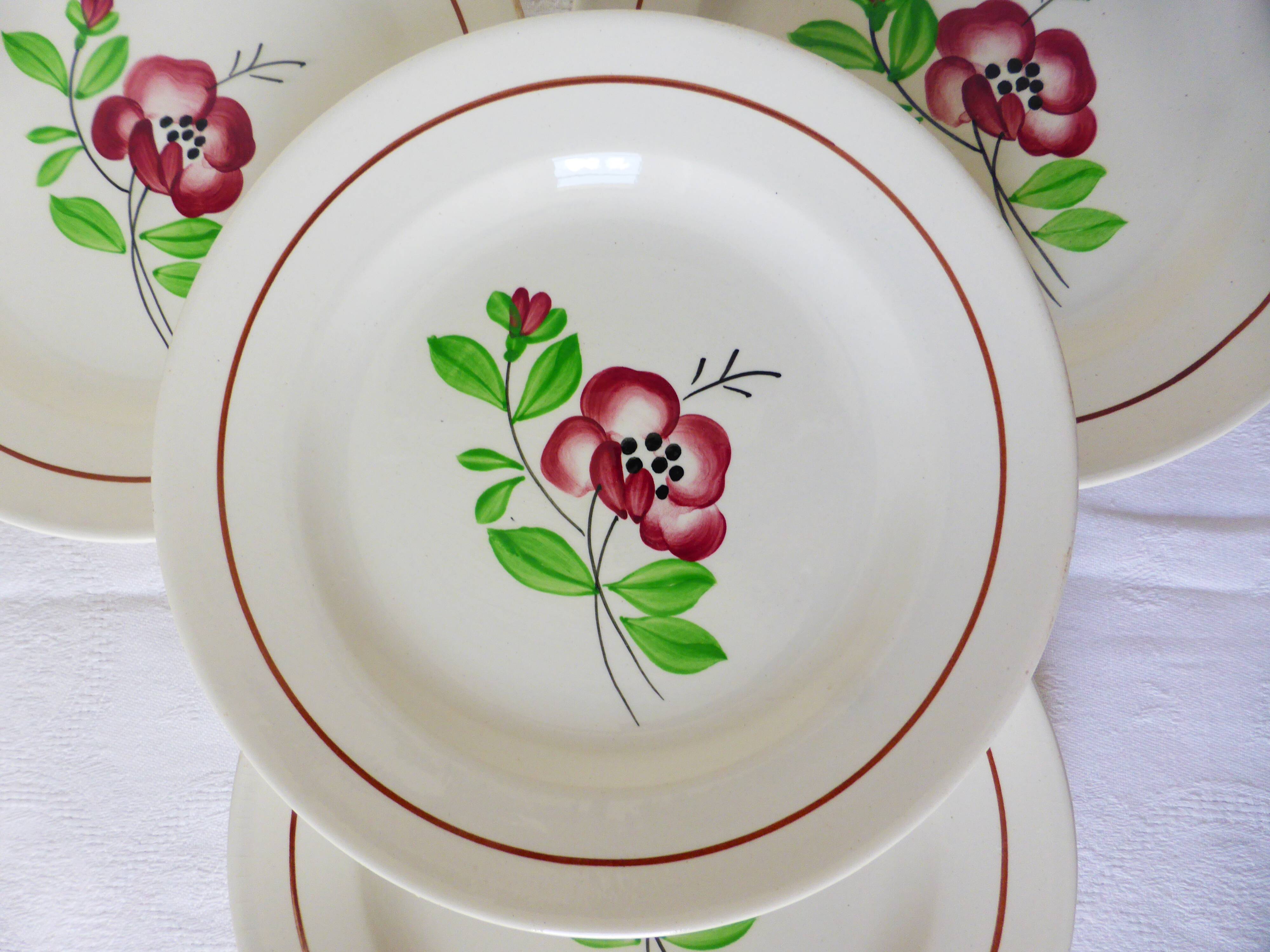 4 dessert plates from Digoin Sarreguemines model Beaucaire 210842
