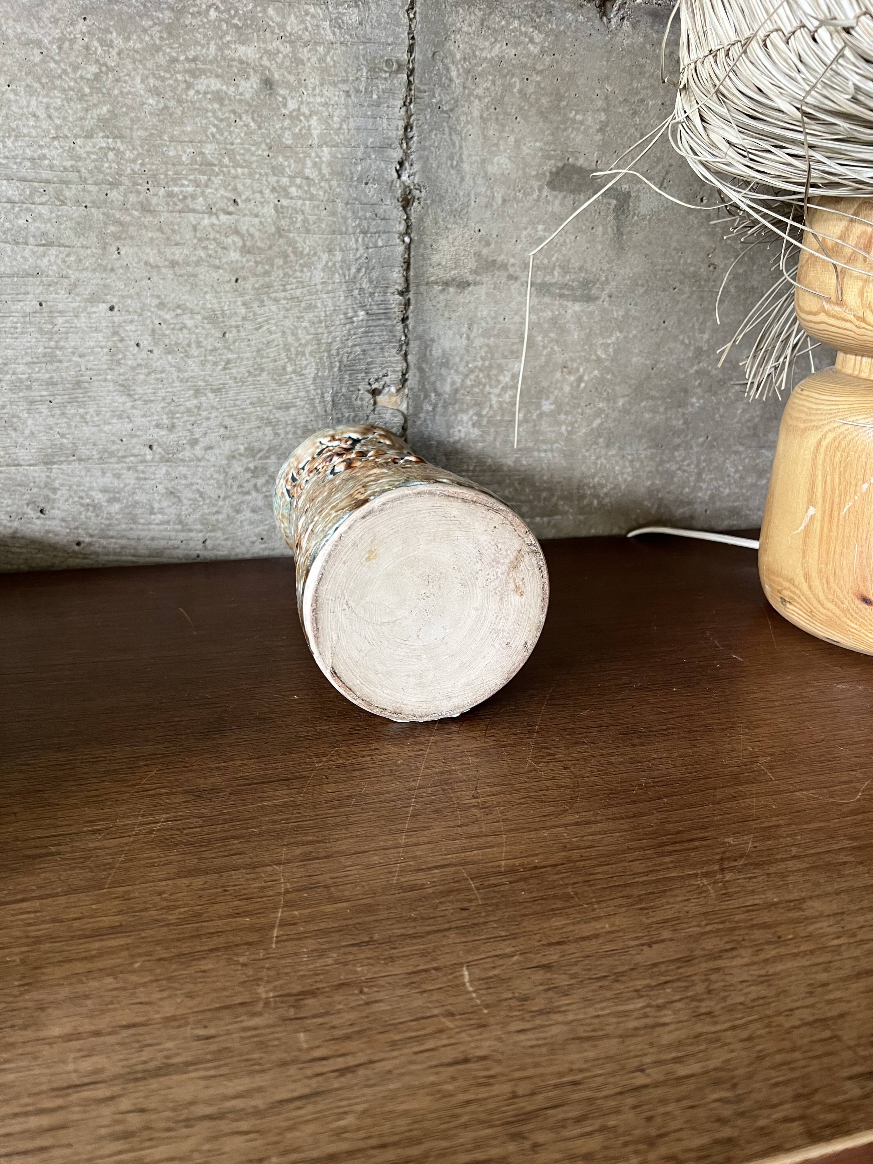 Glazed cylindrical stoneware vase