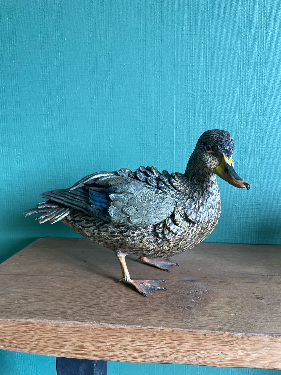 Polychrome terracotta duck