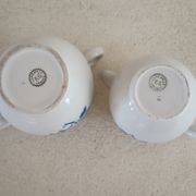 Iron earth sugar bowl and milk jug Lunéville