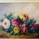 Huile sur toile nature morte aux roses