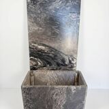 Sculptural coffee table in black and grey marble, postmodern design, years.
