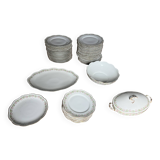 Large Limoges porcelain dinner service – floral decoration and gold trim