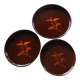 Set of 3 round plastic trays in Chinese lacquer style with crane bird motifs