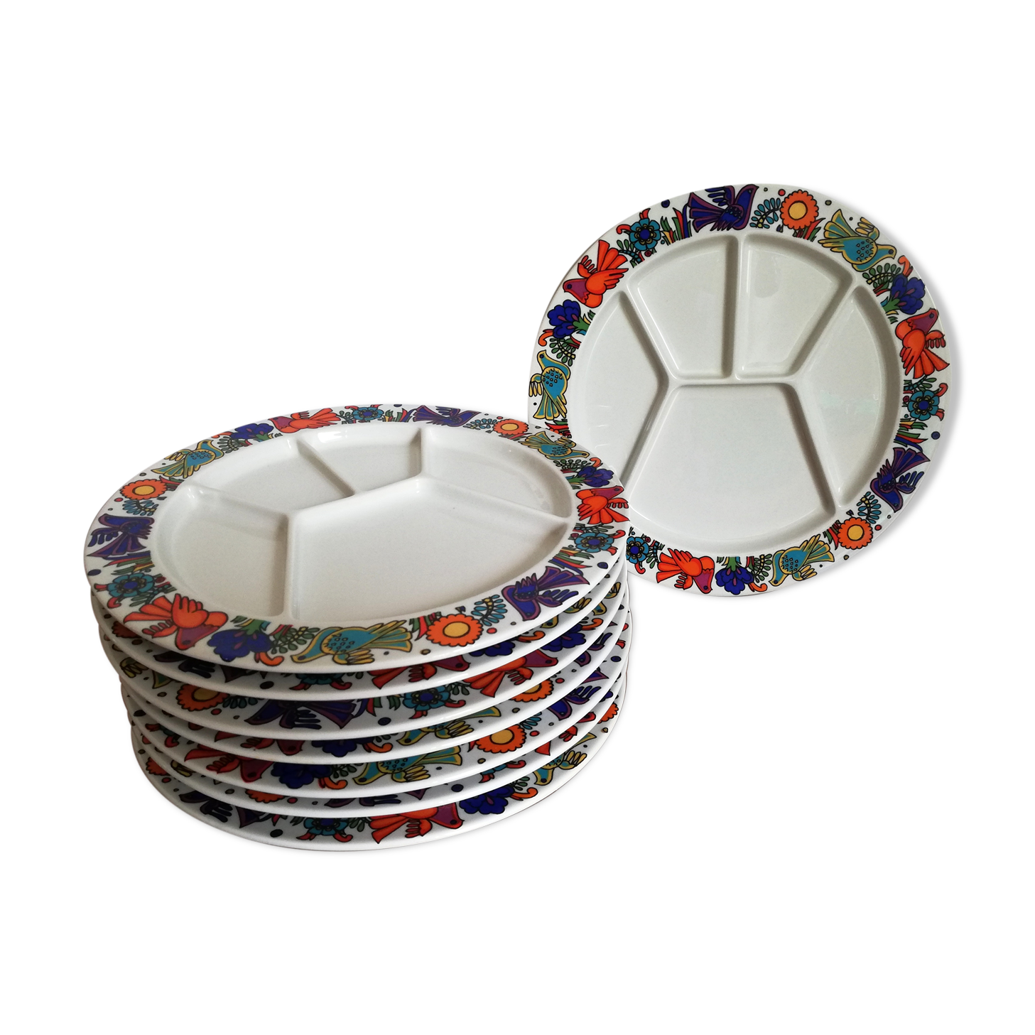 8 plates to Acapulco from Villeroy and Boch 1960 compartments