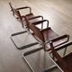 MG5 dining chairs in cognac leather and chrome by Mart Stam & Marcel Breuer, 1960s