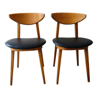 Pair of Fontania chairs, edited by Baumann, 60s