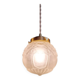 Suspension art déco en verre satiné (4 disponibles), années 1920-30
