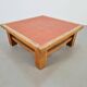 Brutalist Oak Coffee Table with Terracotta Tiles, 1950s