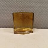 Amber coloured vase in hard pressed glass