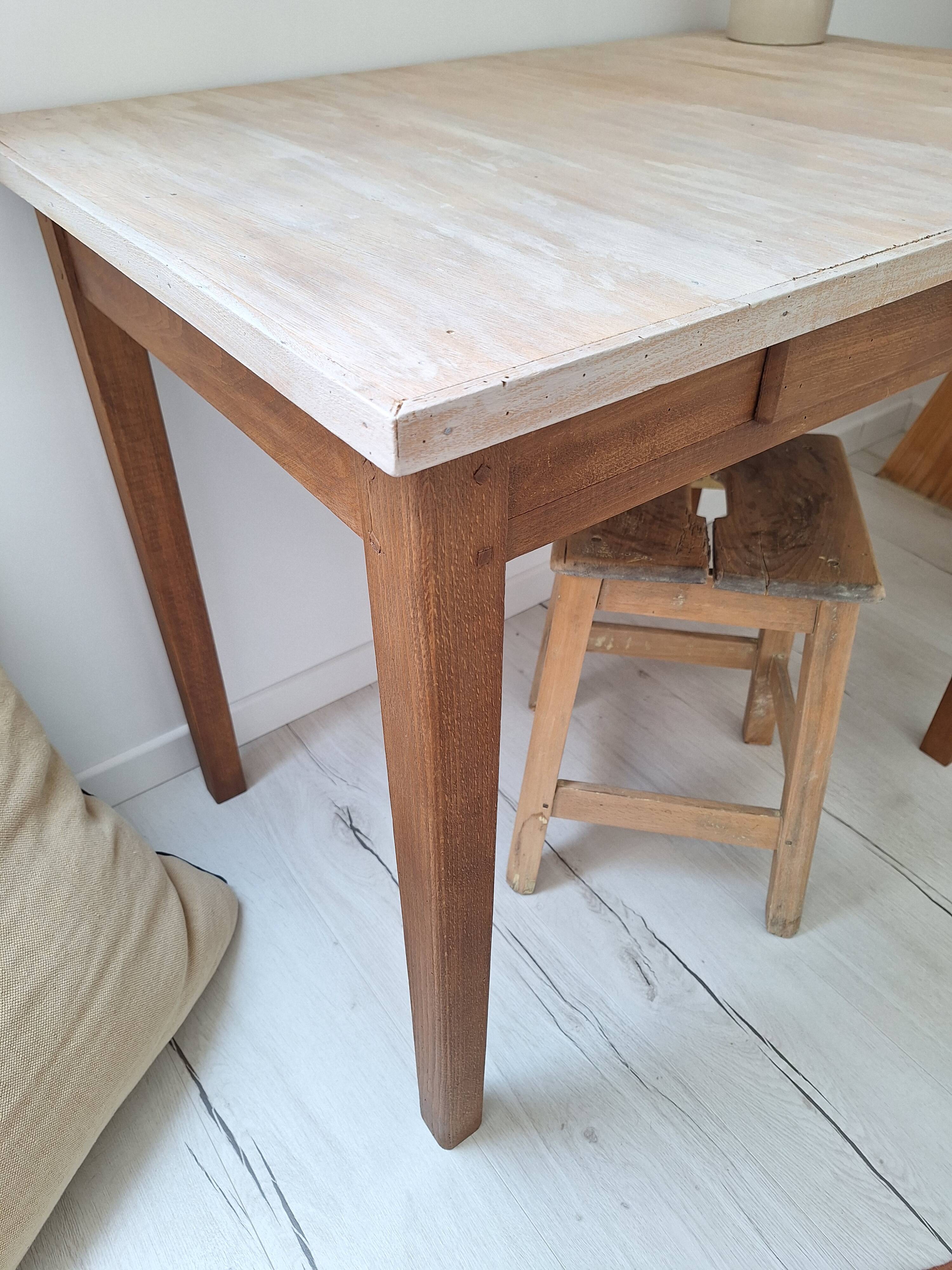 Bureau / Table d'appoint en bois de ferme style campagne