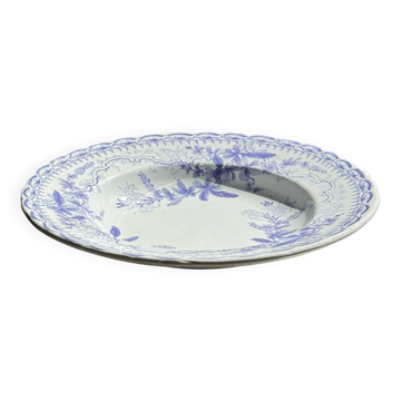 Set of 5 deep plates in earthenware with lavender floral decoration H4 D23