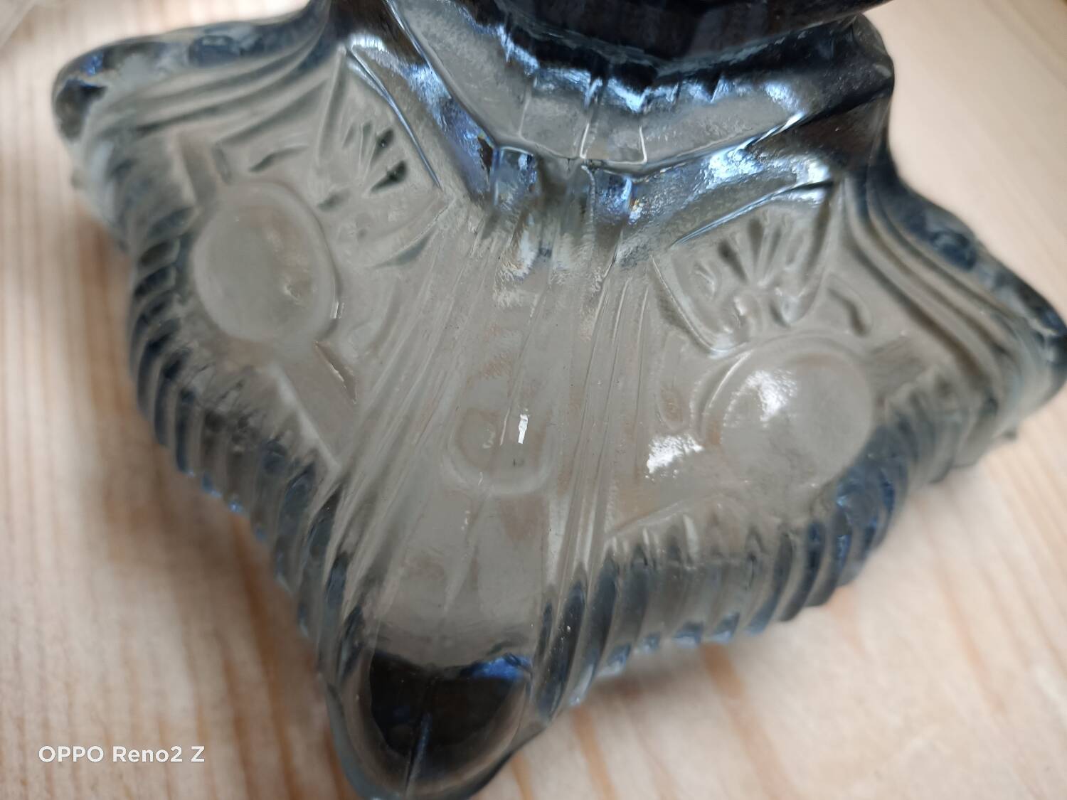 Paire de lampes en verre bleuté