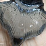 Paire de lampes en verre bleuté