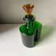 Holmegaard Dark Green Vintage with orange cap Decanter Danish