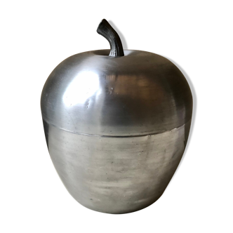 Vintage ice bucket apple in brushed aluminium