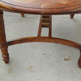 Oval table, integrated extension, in exotic wood