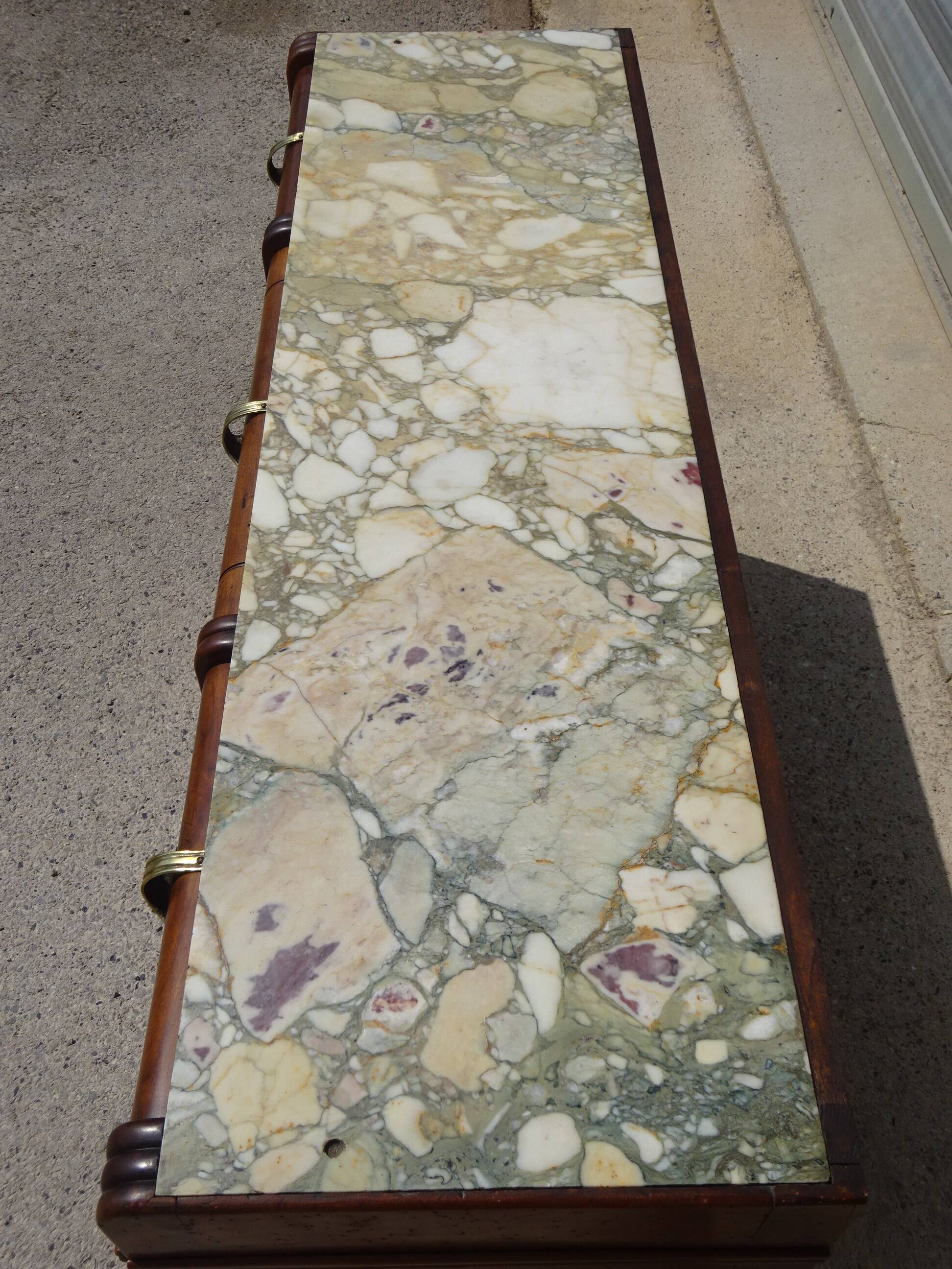 Art Deco sideboard in walnut with a marble top