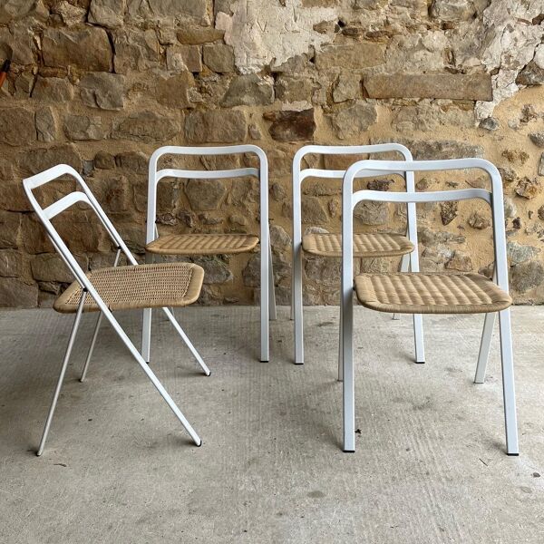 Lot de 4 chaises blanches Giorgio Cattelan