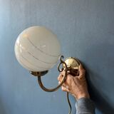 Set of 2 wall lights Hollywood Regency opal glass