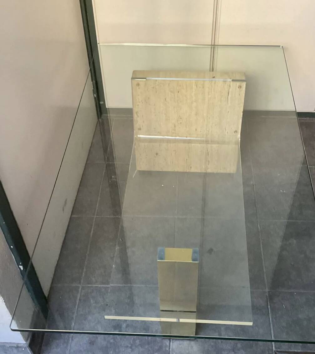 Mid-century travertine coffee table