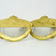 Pair of half moon Art Deco wall sconces in bronze and engraved glass 20/30