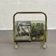 Brass and glass magazine rack