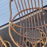 Pairs of 70s rattan armchairs